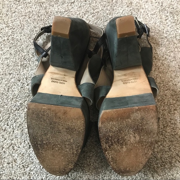 SURFACE TO AIR Gray SUEDE Open Toe PLATFORM HEELS - Picture 6 of 8